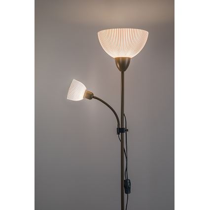 Rabalux - Candeeiro de pé 1xE27/60W/230V + 1xE14/25W bege