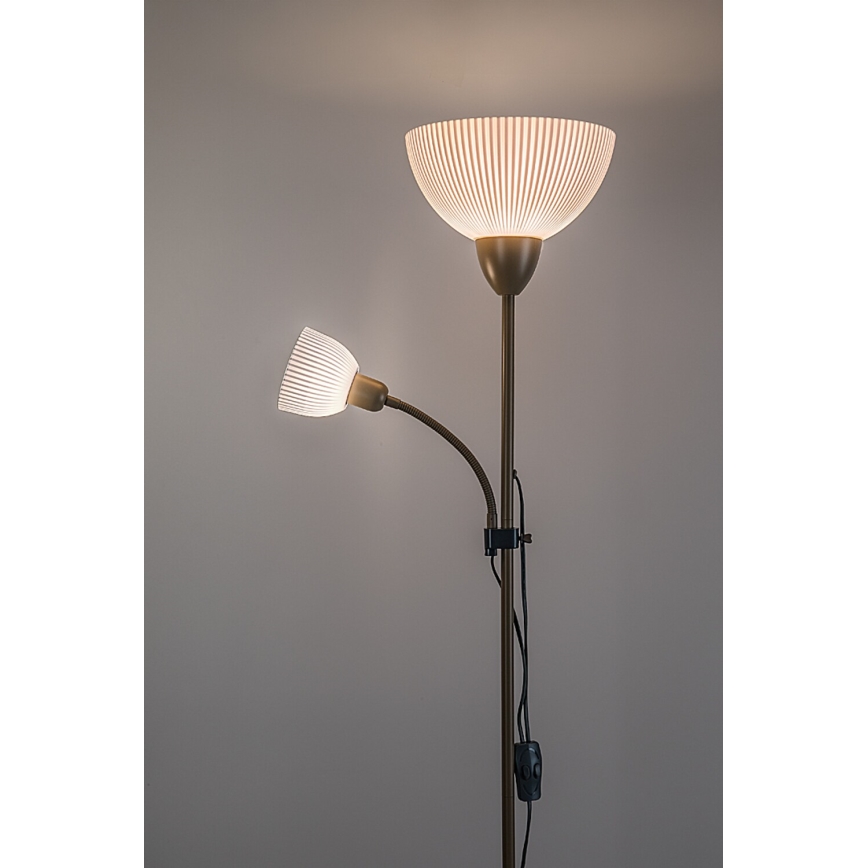 Rabalux - Candeeiro de pé 1xE27/60W/230V + 1xE14/25W bege