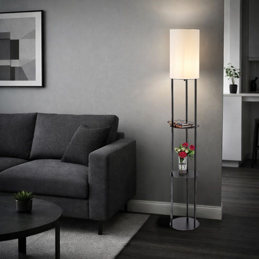 Rabalux - Candeeiro de pé com prateleiras 1xE27/40W/230V preto