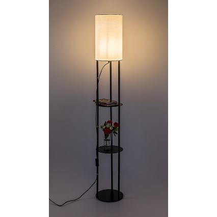 Rabalux - Candeeiro de pé com prateleiras 1xE27/40W/230V preto
