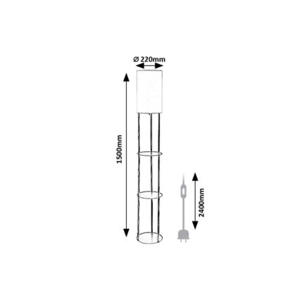 Rabalux - Candeeiro de pé com prateleiras 1xE27/40W/230V preto