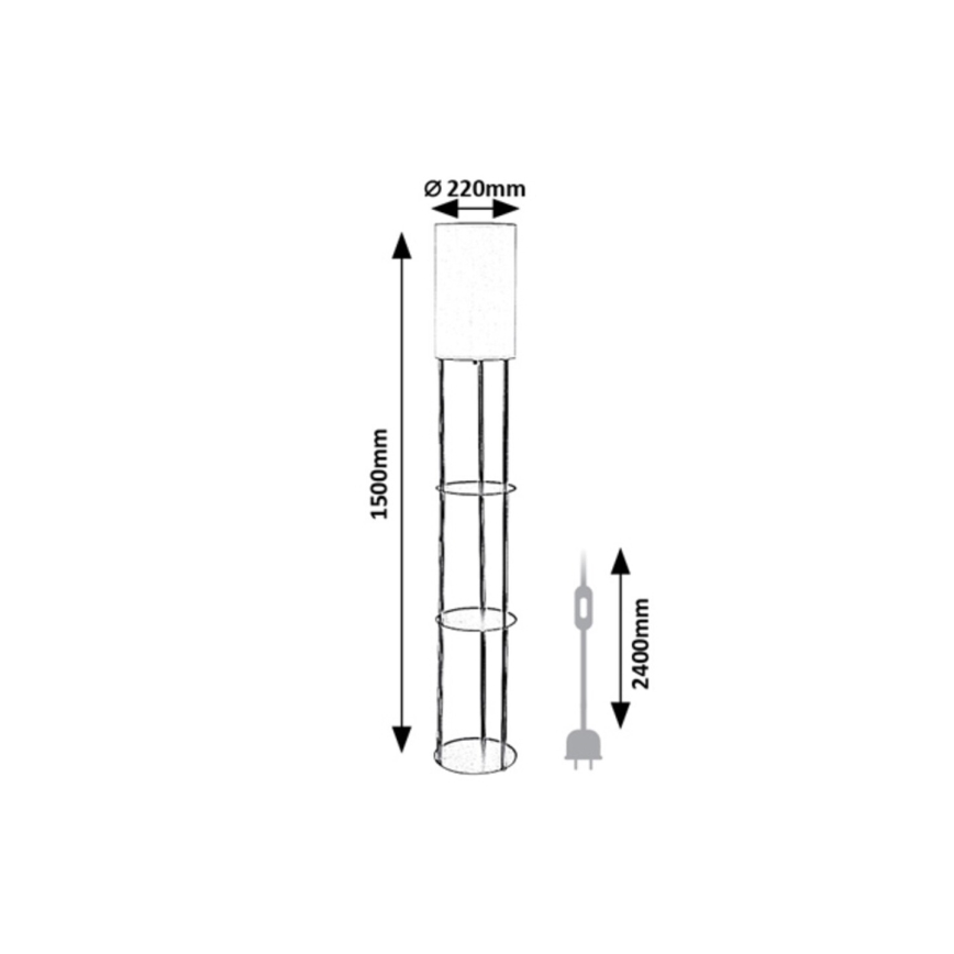 Rabalux - Candeeiro de pé com prateleiras 1xE27/40W/230V preto