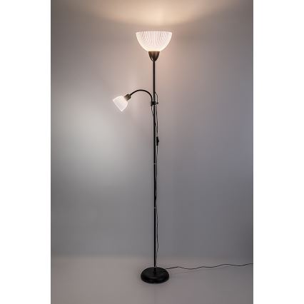 Rabalux - Candeeiro de pé 1xE27/60W/230V + 1xE14/25W preto