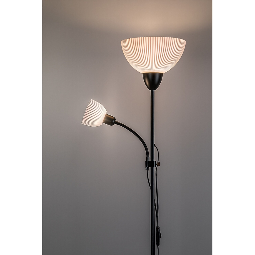 Rabalux - Candeeiro de pé 1xE27/60W/230V + 1xE14/25W preto
