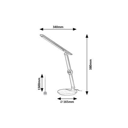 Rabalux - Candeeiro de mesa táctil LED com regulação e ecrã LED/9W/230V 3000/4000/6500K