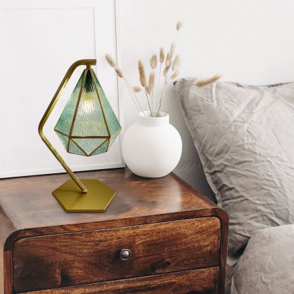 Rabalux - Tiffany vitral candeeiro de mesa 1xE14/40W/230V dourado/azul