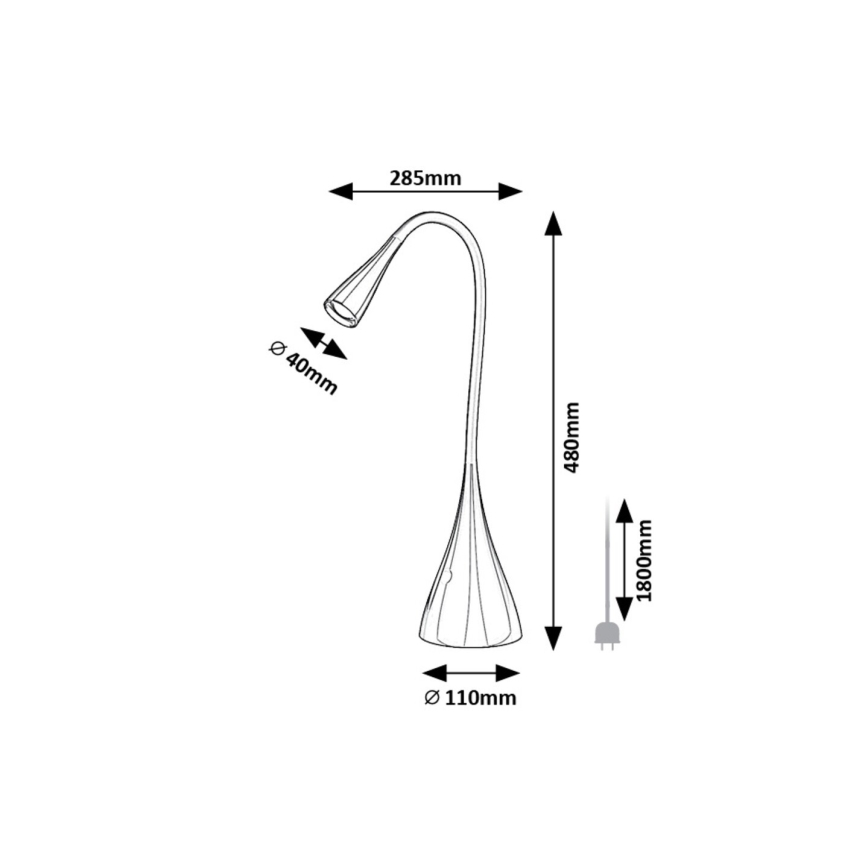 Rabalux - Candeeiro de mesa táctil LED com regulação LED/4W/230V 3000K preto