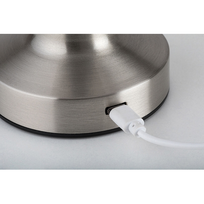 Rabalux - Lâmpada de mesa recarregável LED com toque LED/2,7W/5V 1200mAh 3000/4000/6000K cromo fosco