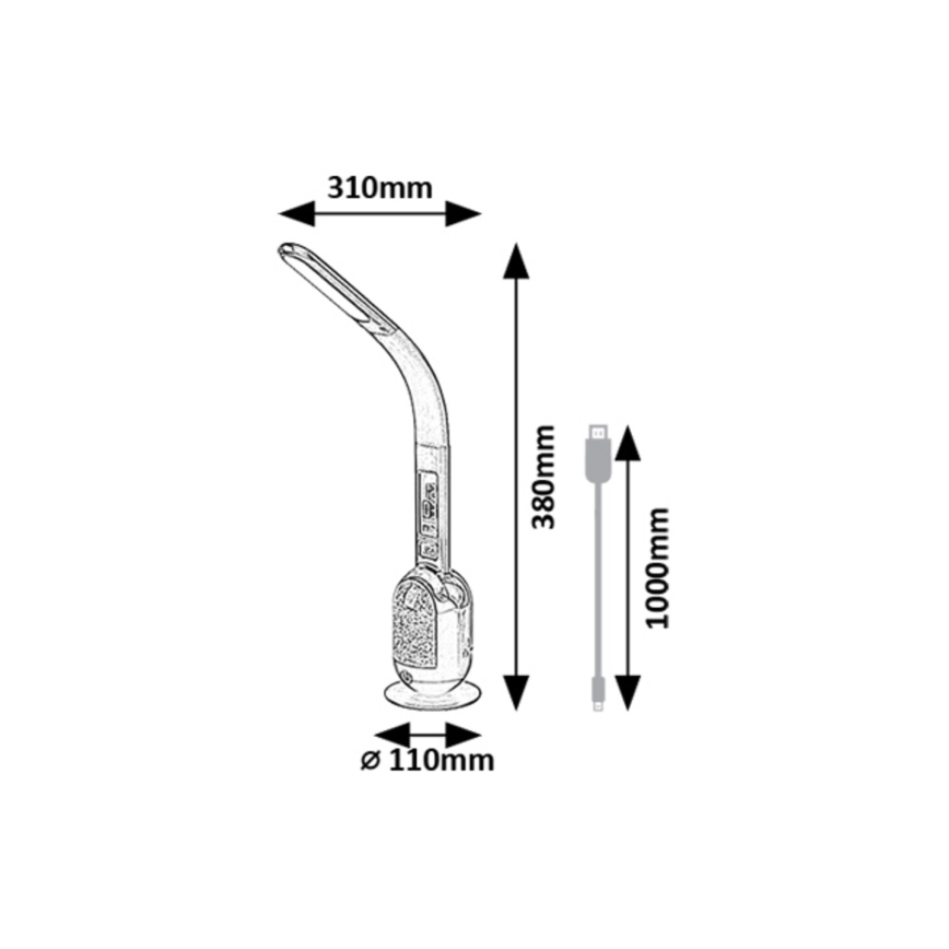 Rabalux - Candeeiro de mesa LED RGB com regulação LED/5W/230V branco