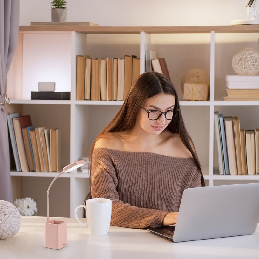 Rabalux - Candeeiro de mesa LED com regulação LED/6W/230V 5000K rosa