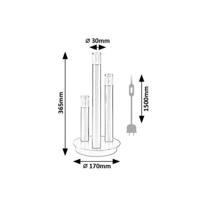 Rabalux - Candeeiro de mesa 3xG9/5W/230V preto