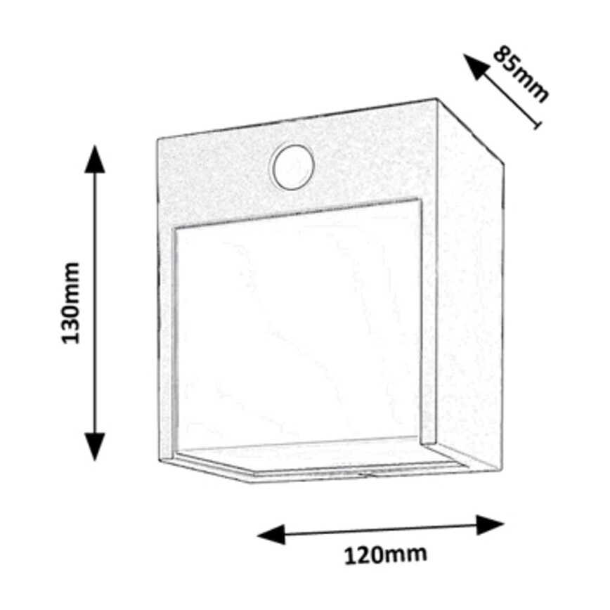 Rabalux - Iluminação de parede exterior LED com sensor LED/12W/230V IP54