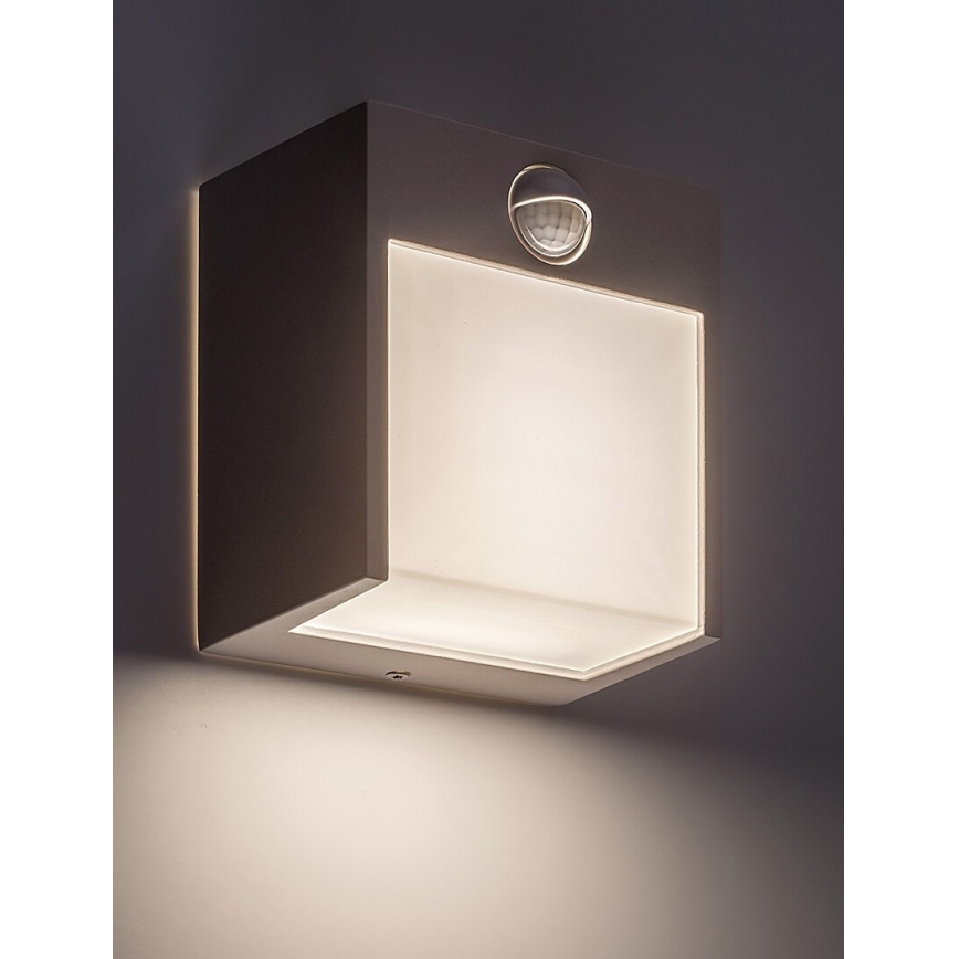 Rabalux - Luminária de parede LED exterior com sensor LED/12W/230V branco IP44