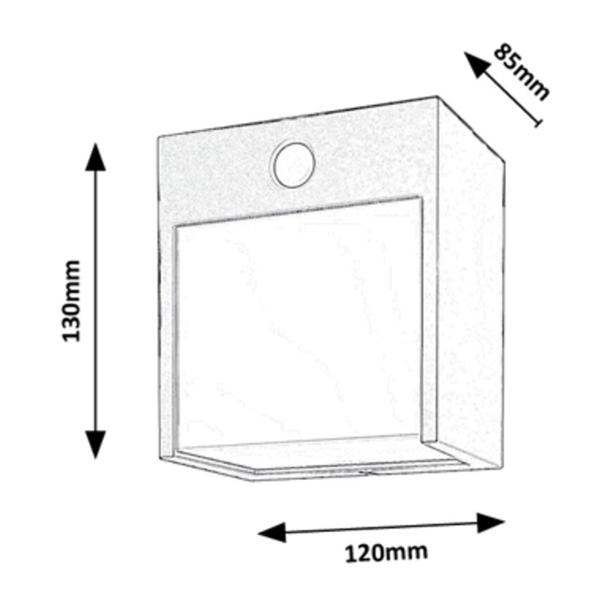 Rabalux - Luminária de parede LED exterior com sensor LED/12W/230V branco IP44