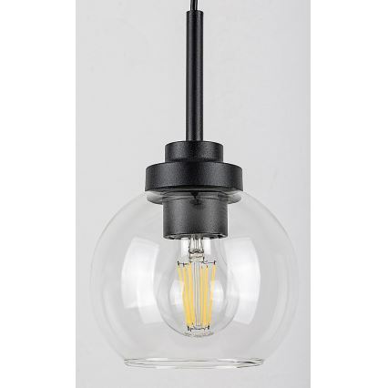 Rabalux - Luminária de teto para banheiro com cabo 1xE27/15W/230V preta IP44
