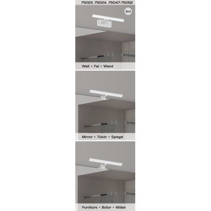 Rabalux - Iluminação LED para espelho de casa de banho LED/6W/230V IP44 30 cm preta
