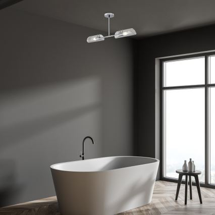 Rabalux - Candeeiro suspenso para casa de banho 2xE14/12W/230V IP44 cromado brilhante