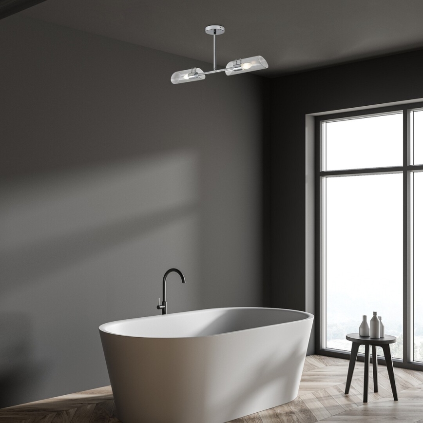 Rabalux - Candeeiro suspenso para casa de banho 2xE14/12W/230V IP44 cromado brilhante