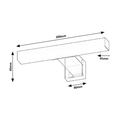 Rabalux - Aplique LED para espelho de casa de banho, 4W, 230V, IP44, 20 cm, cromado brilhante
