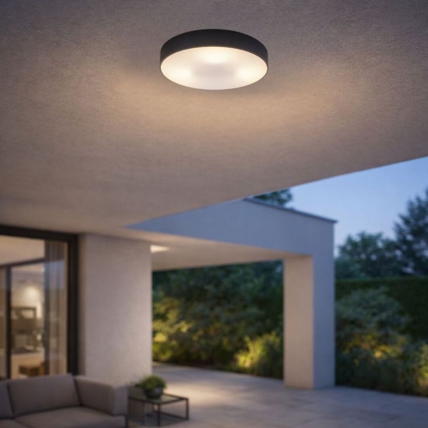 Rabalux - Candeeiro de teto para exterior 2xE27/9W/230V Ø 29 cm IP43 preto