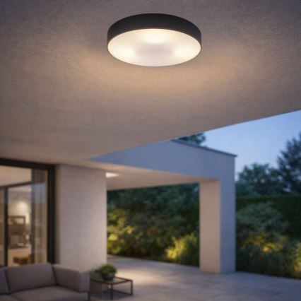 Rabalux - Luminária de teto para exterior 3xE27/9W/230V Ø 39 cm IP43 preta