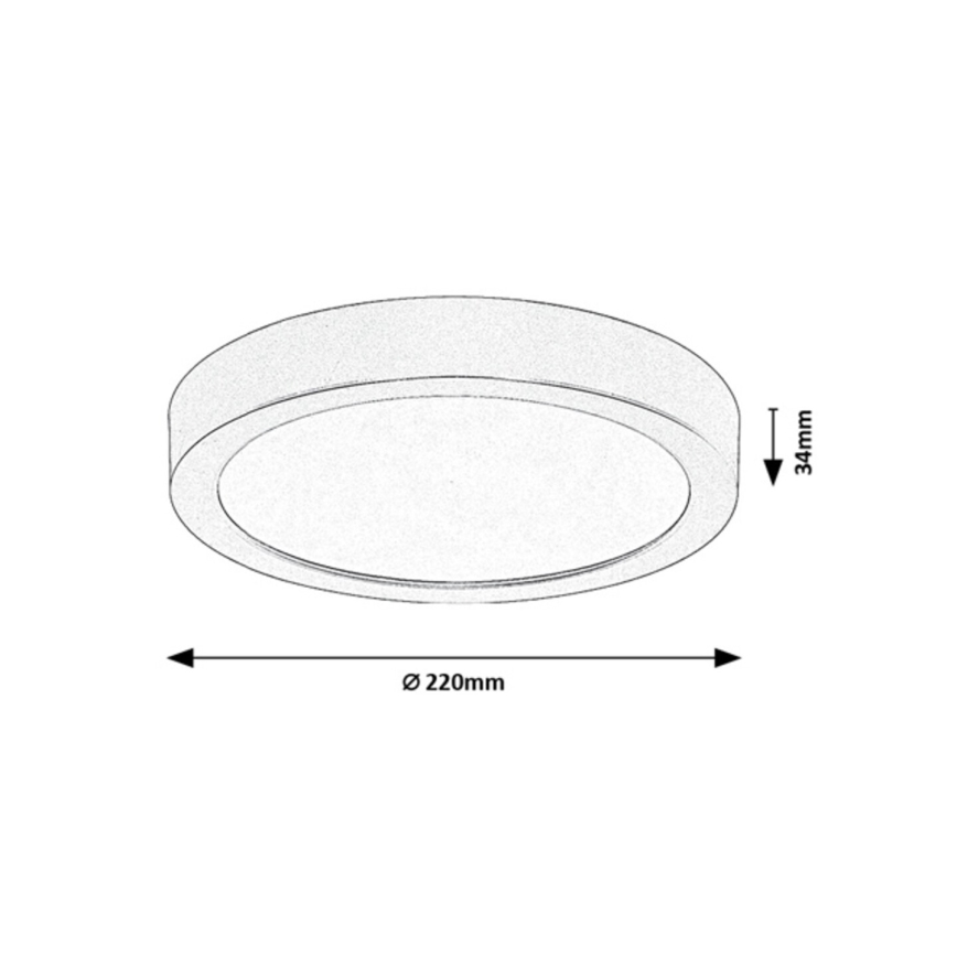 Rabalux - Luminária de tecto para casa de banho LED/24W/230V Ø 22 cm IP44 branca