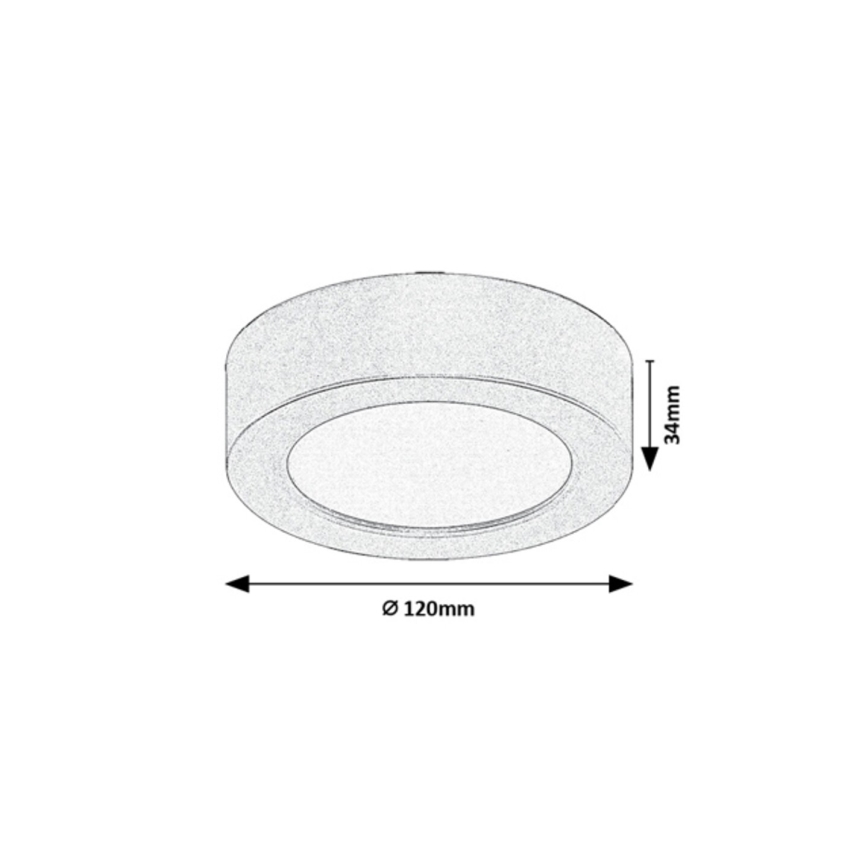 Rabalux - Plafon LED para casa de banho LED/7W/230V Ø 12 cm IP44 preto
