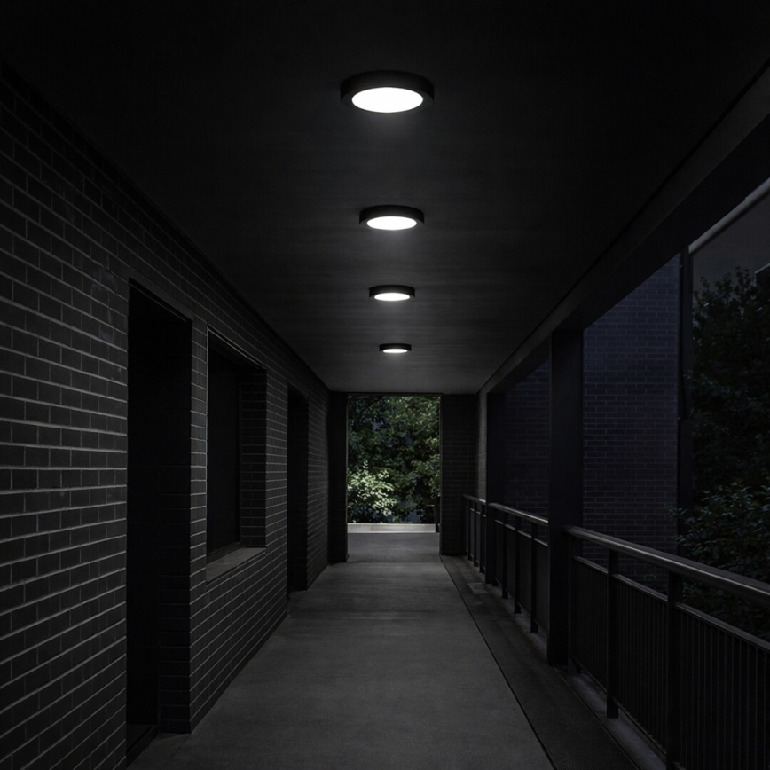 Rabalux - Candeeiro de tecto para casa de banho LED/24W/230V Ø 22 cm IP44 preto