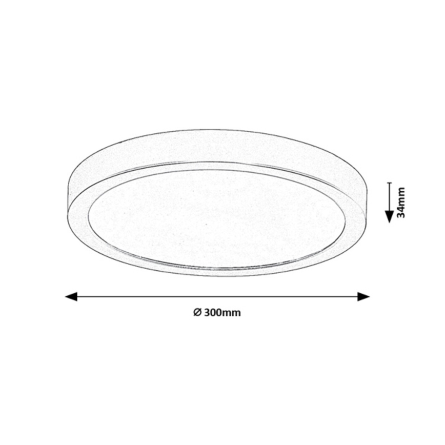 Rabalux - Plafon LED para casa de banho LED/30W/230V Ø 30 cm IP44 preto