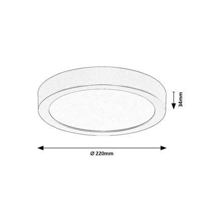 Rabalux - Plafon de teto LED para casa de banho, 24W/230V, Ø 22 cm, IP44, dourado