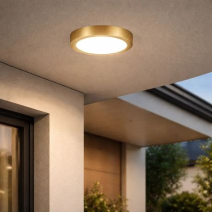 Rabalux - Candeeiro de teto LED para casa de banho, 30W/230V, Ø 30 cm, IP44, dourado