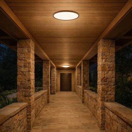 Rabalux - Candeeiro de tecto para casa de banho LED/18W/230V 3000/4000/6000K Ø 29 cm IP44 castanho