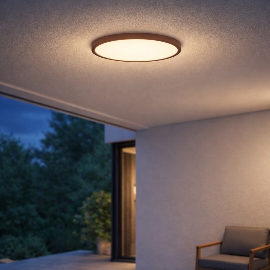 Rabalux - Candeeiro de teto LED para casa de banho LED/24W/230V 3000/4000/6000K pr. 40 cm IP44 castanho