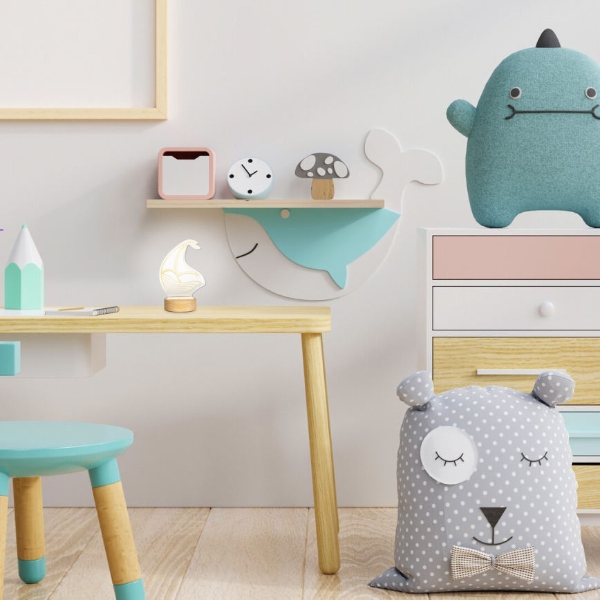 Rabalux - Lâmpada de mesa infantil LED/2W/5V 3000K barco faia