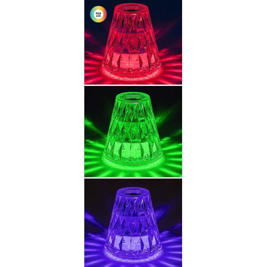 Rabalux - Lâmpada de mesa recarregável LED RGB regulável LED/2W/5V/3xAAA 3000K