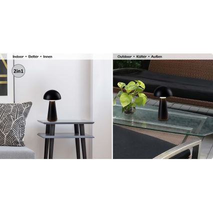 Rabalux - Lâmpada de mesa recarregável LED exterior com toque e dimmer LED/3W/5V 2000mAh IP44