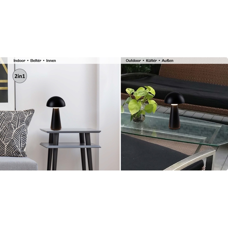 Rabalux - Lâmpada de mesa recarregável LED exterior com toque e dimmer LED/3W/5V 2000mAh IP44