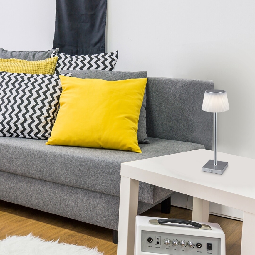 Rabalux - Lâmpada de mesa recarregável LED regulável LED/4W/3,7V 1800 mAh 3000-5000K IP44 prateada