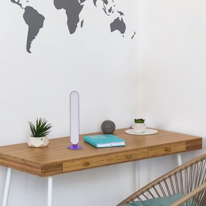 Rabalux - Lâmpada de mesa LED RGB regulável LED/3W/5V roxa + controlo remoto