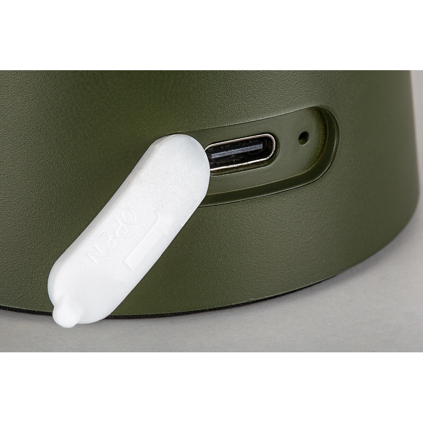 Rabalux - Lâmpada LED exterior recarregável, tátil e regulável, LED/1,5W/5V IP44 1200 mAh USB verde