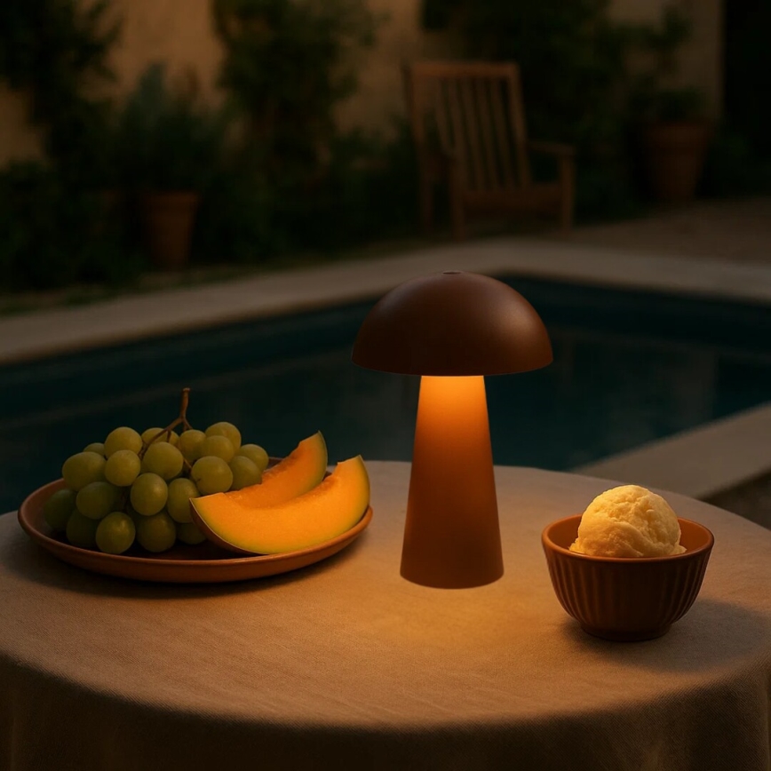 Rabalux - Lâmpada exterior recarregável tátil LED regulável LED/1,5W/5V IP44 1200 mAh USB castanha