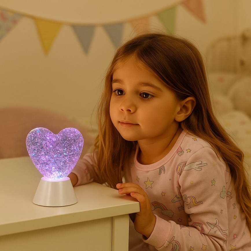 Rabalux - Lâmpada decorativa LED RGB em forma de coração LED/0,8W/3xAA