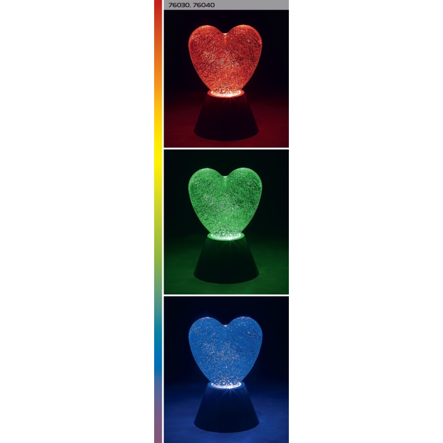 Rabalux - Lâmpada decorativa LED RGB em forma de coração LED/0,8W/3xAA
