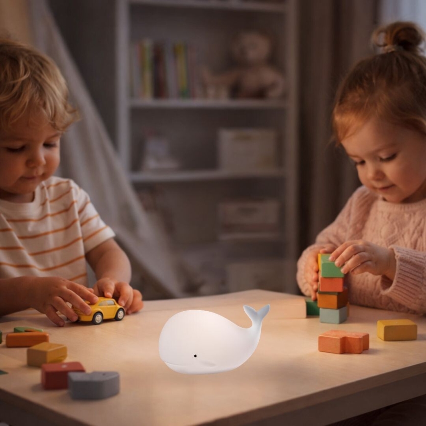Rabalux - LED RGB Luz noturna tátil LED/0,05W/1xCR2032 baleia