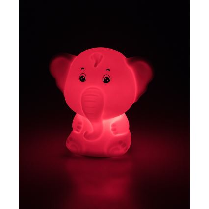 Rabalux - Luz noturna tátil LED RGB, 0,05 W, 1x CR2032, elefante