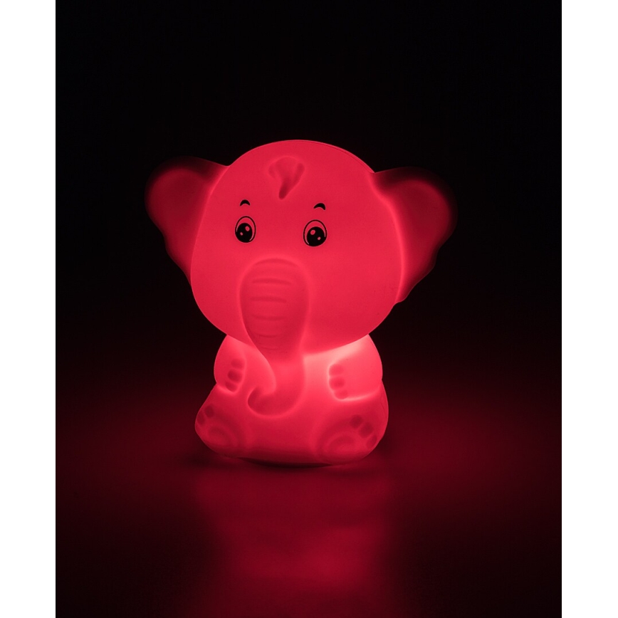 Rabalux - Luz noturna tátil LED RGB, 0,05 W, 1x CR2032, elefante
