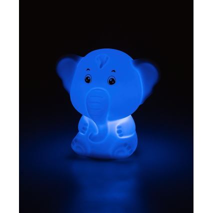 Rabalux - Luz noturna tátil LED RGB, 0,05 W, 1x CR2032, elefante