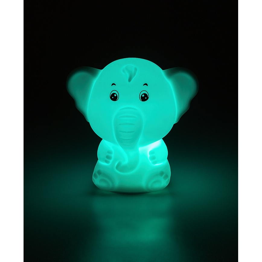 Rabalux - Luz noturna tátil LED RGB, 0,05 W, 1x CR2032, elefante