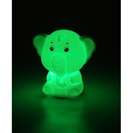 Rabalux - Luz noturna tátil LED RGB, 0,05 W, 1x CR2032, elefante