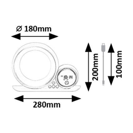 Rabalux 76109 - Candeeiro de mesa LED RGB com colunas WAKEWAY LED/5W/230V